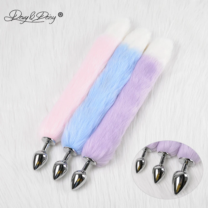 DAVYDAISY S/M/L Лоскутная Анальная пробка с искусственным лисьим хвостом из