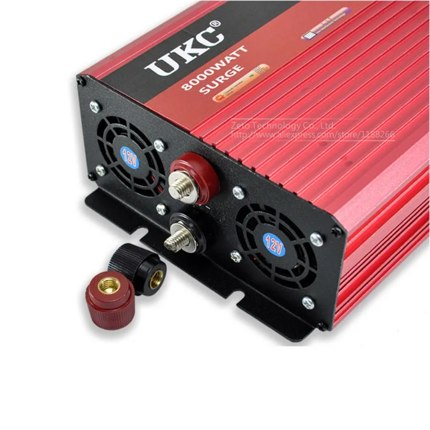 UKC 2000W 3000W 4000W Car Power Inverter Voltage Converter With Cigarette lighter DC 12V AC 220V Transformer USB Charger Adapter