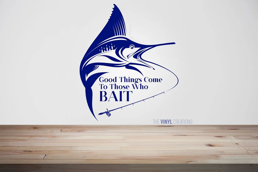 

Home Decor Vinyl Wall Decal Fishing Hobby Sticker Mural Unique Gift Decal Interior Wallpaper 2KN13
