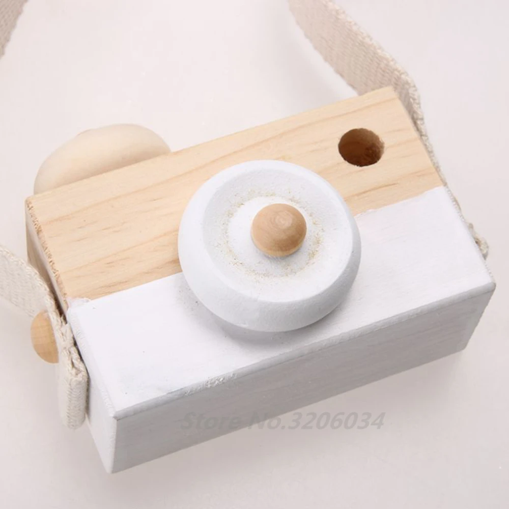 Toy Camera Cute Cartoon Baby Wooden Toy Kids Creative Neck Camera Photography Prop Decoration Children Playing House Tool (1)