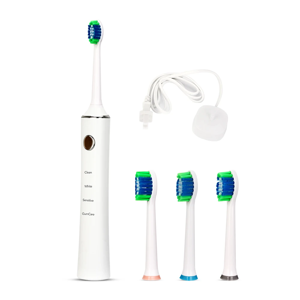 

Sonic Electric Toothbrush Rechargeable Timer Electronic Teeth Brush 4 Replacement Heads Upgraded Ultrasonic Brush Teeth Adult