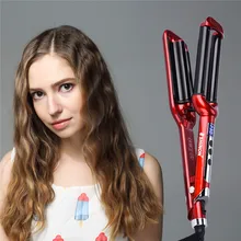 220-240 В Тройная бочка электрическая плойка для волос керамический стайлер для волос Вэйвер профессиональная плойка для волос инструмент для укладки ЖК-дисплей 31