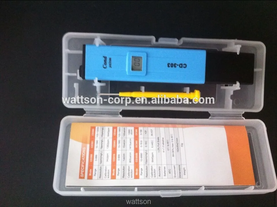 Pen conductivity meter, digital pocket size meter EC meter cd-303