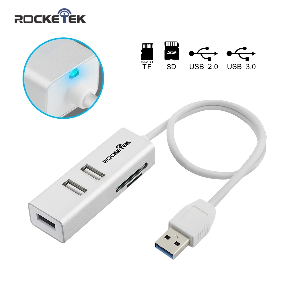 

Rocketek multi usb 3.0 hub 3 port adapter splitter Aluminum SD/TF Card Reader for MacBook Air computer laptop accessories