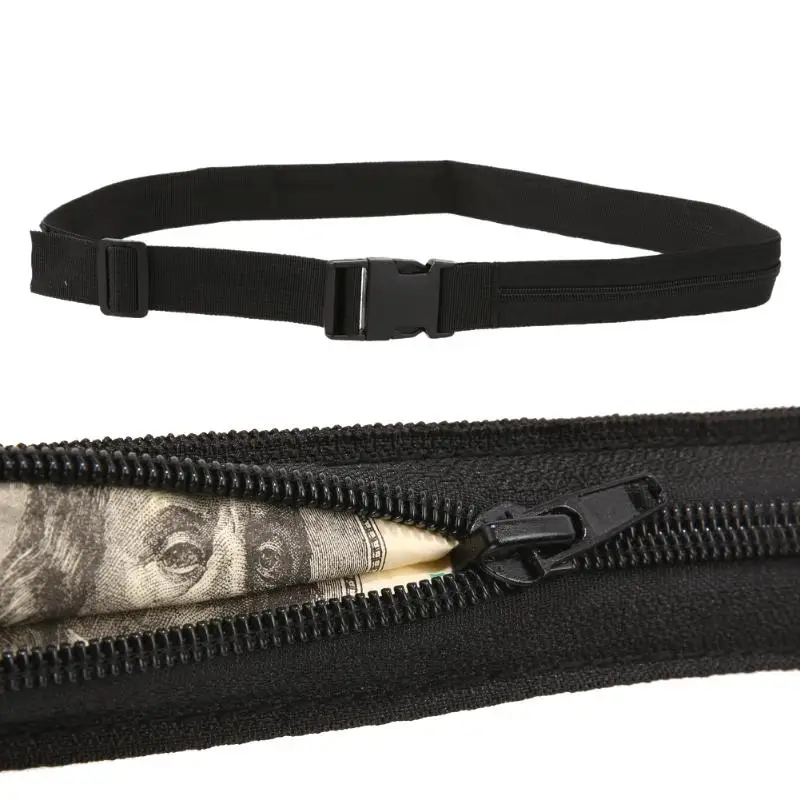 

New Designed Travel Anti Theft Wallet Belt With Secret Security Zip Pocket Protect Travel Waist Money Belt Wallet