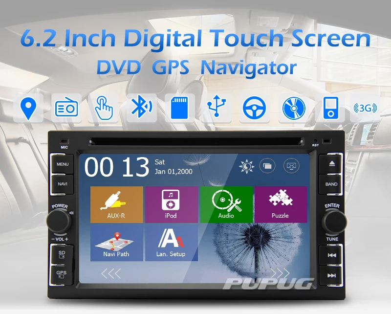 Perfect Radio Navigator SD MP3 GPS Map Car DVD Logo 3G Dongle MP5 RDS Stereo HeadUnit iPod MP4 Autoradio EQ PC AMP System 4