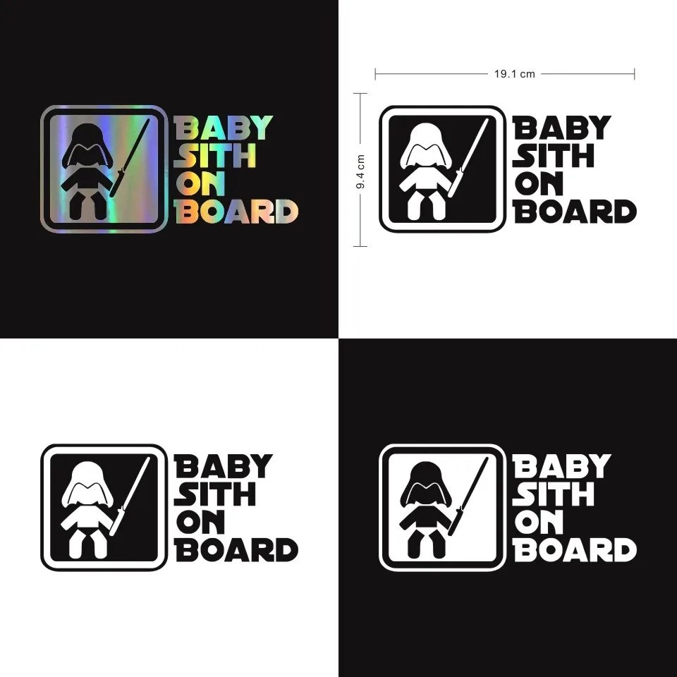 BABY SITH ON BOARD Star War Car Styling Decal Creative Vinyl Car Sticker Black Silver Laser Motorcycle Wall Stickers 19.19 (2)