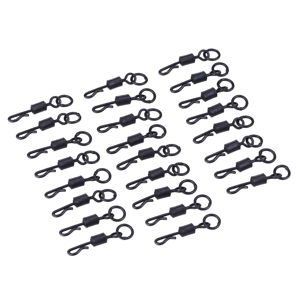 25pcs Fishing Quick Change Swivels Q Shaped Swivel for Carp Fishing