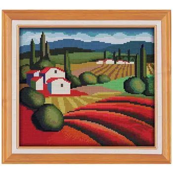 

The fall of the countryside printed on the canvas 11CT 14CT DIY kit Cross Stitch embroidery needlework Sets home decor