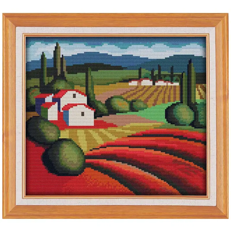 

The fall of the countryside printed on the canvas DMC 11CT 14CT DIY kit Cross Stitch embroidery needlework Sets home decor
