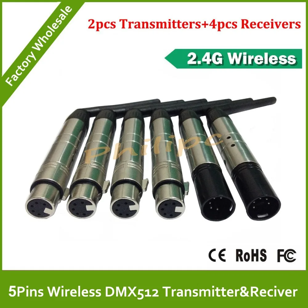 

DHL Free Shipping 5Pin 2.4G DMX512 DJ Wireless Transmitter & Receiver Lighting Control Club KTV