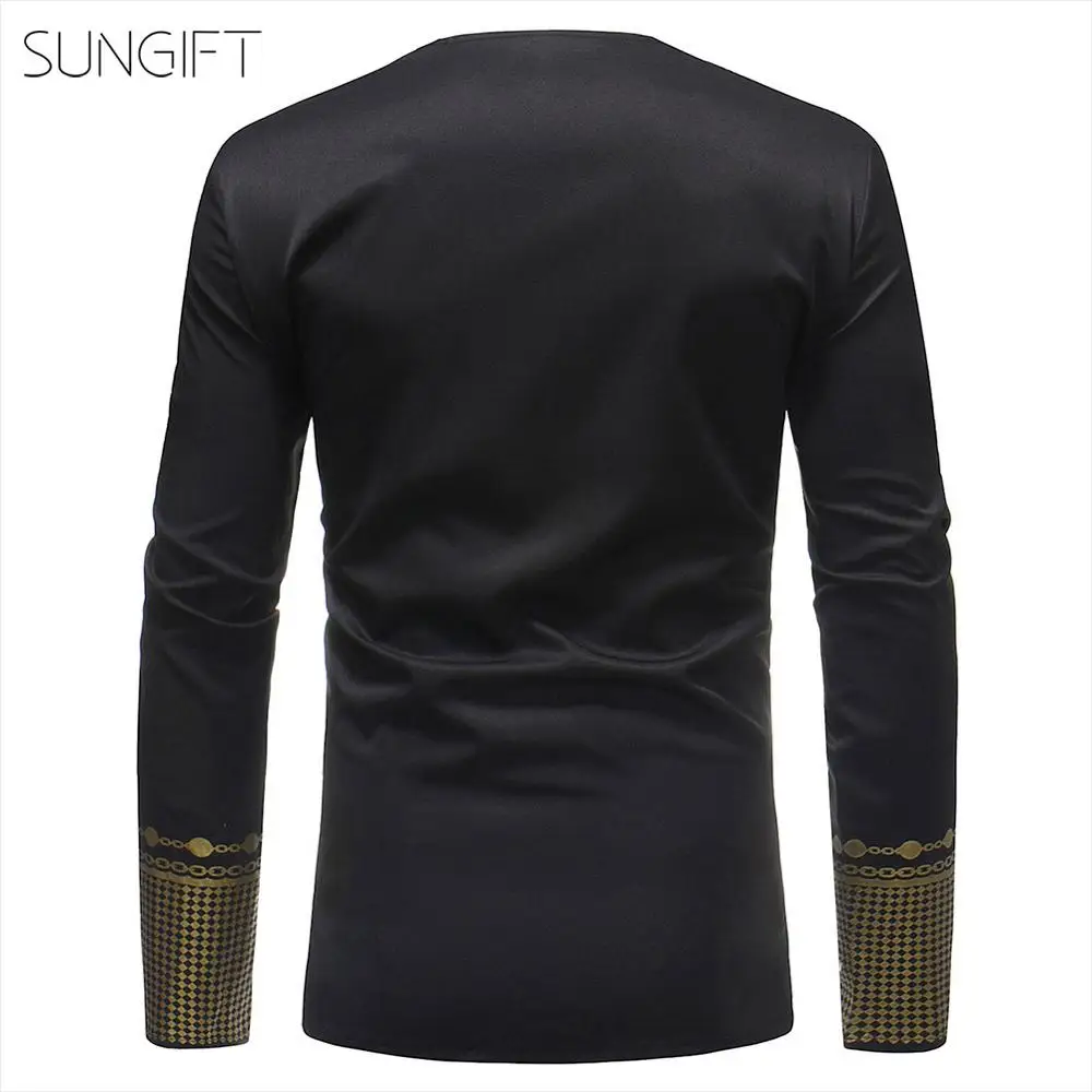 SUNGIFT Африканский Традиционный Мужской Топ Дашики с длинным рукавом афро стиль