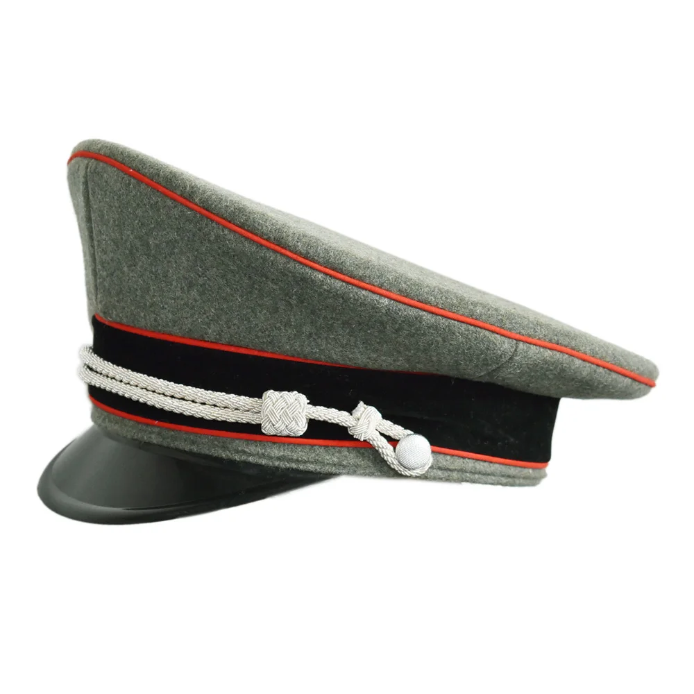 WW2 Немецкий полицейский шляпа с полями Кепка коллекционные вещи шерстяной серебряный шнур для подбородка