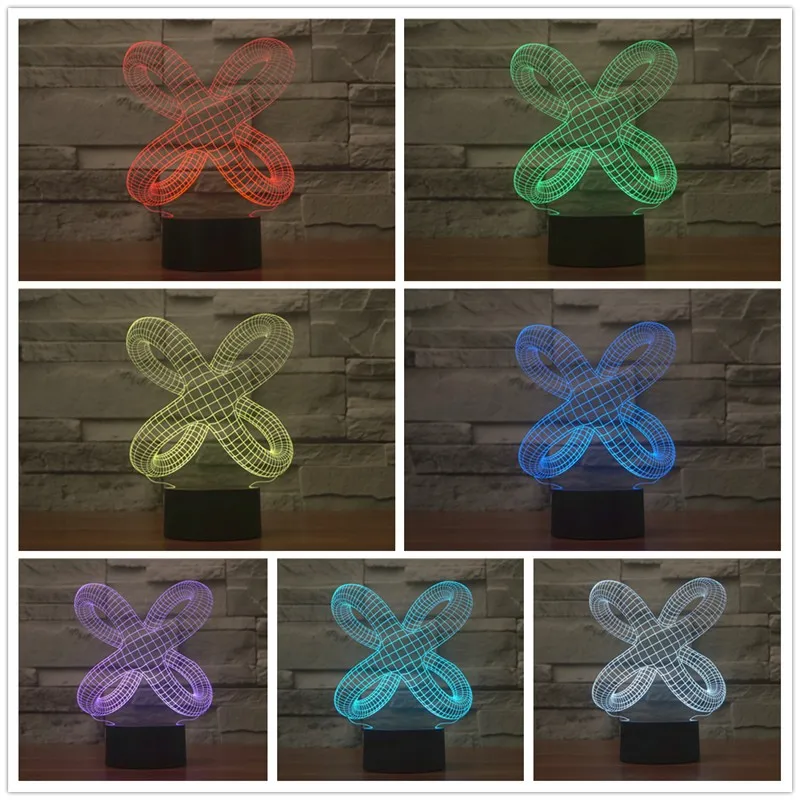 Художественный абстрактный художественный Декор для дома 3D USB светодиодный светильник акриловый Настольный цветной серийный Пряжка Ночник для дома освещение для комнаты