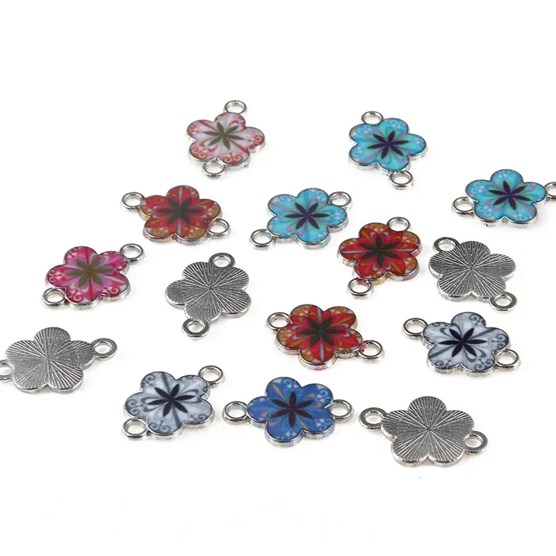

New Arrival Multicolor Eyes Dragonfly Heart Drop Oil Connectors For Making Jewelry DIY 30pcs Wholesale