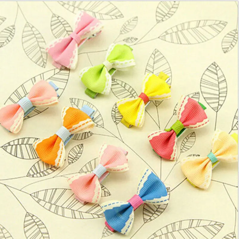 

10Pcs Toddler cute Girl Hair Clip Ribbon Bow Baby Kids Satin Bowknot Headband Barrettes Hair Accessories