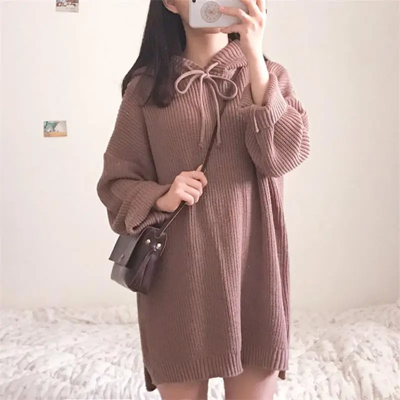 Повседневные женские свитера в японском стиле Kawaii Ulzzang Ретро Шикарный свободный