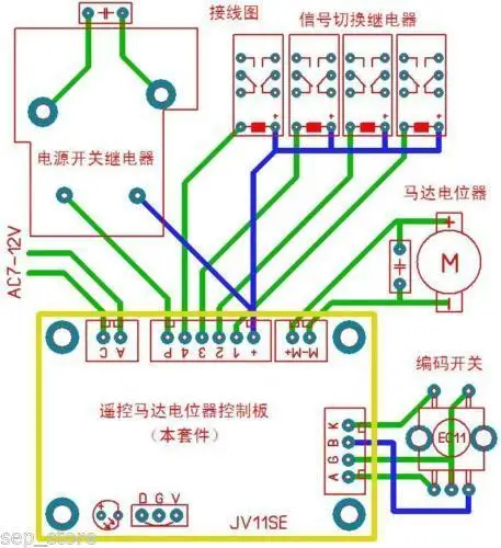Собранный JV11SE пульт дистанционного управления потенциометр двигателя