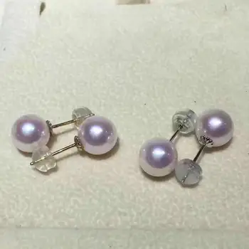 

one pair of 10-11mm south sea round white pearl earrings 18k white gold