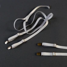 Натуральная кожа чулок Белый на подтяжках