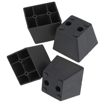 

60 x 75 x 55mm Black Plastic Trapezoid Sofa Couch Furniture Legs Feet Pack of 4