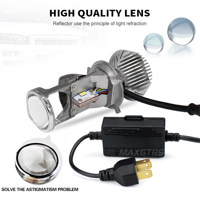 1 пара 70 Вт H4 LHD Автомобильный светодиодный светильник HID Лампа Hi/Lo луч головной светильник 1," микро Авто Мини проектор Объектив 5500K DC12V/24 V