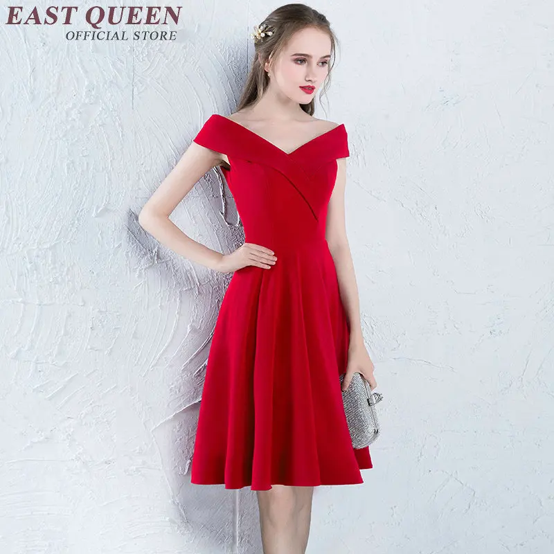Короткое вечернее платье Новое поступление элегантное платье Вечерние Короткие с открытыми плечами винтажное красное платье с плиссированной юбкой AA2595 YQ