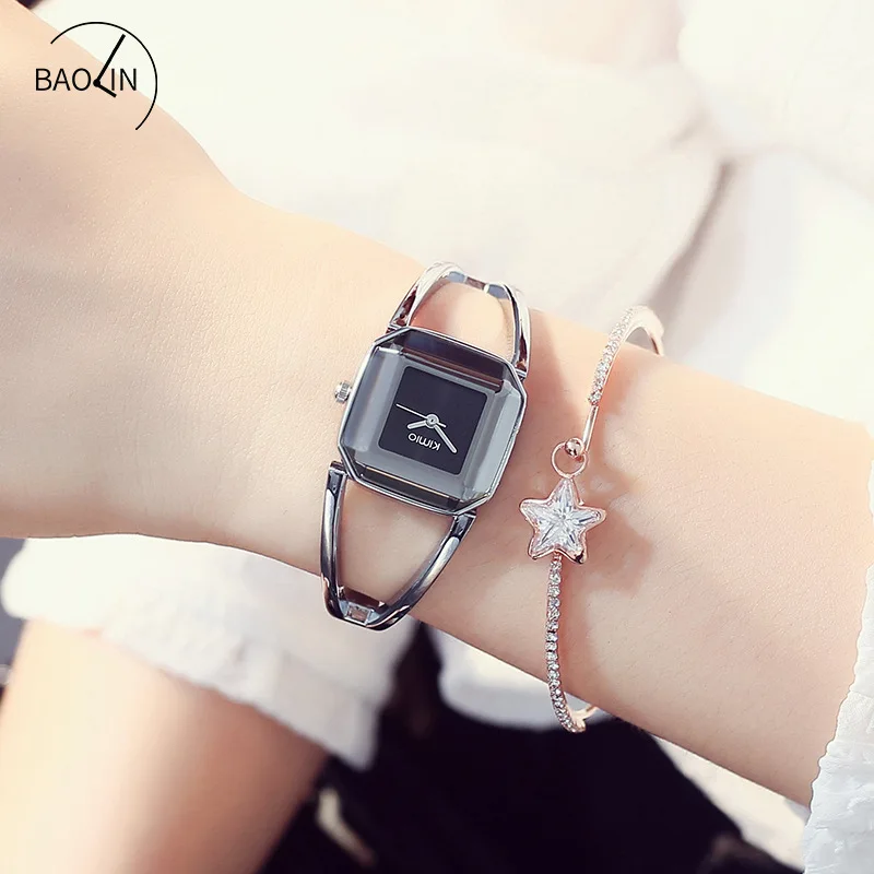 KIMIO Crystal Square Watch Women Fashion Simple Watches Woman Rose Gold Bracelet Ladies Watch Women Luxury Brand Wristwatch Sale