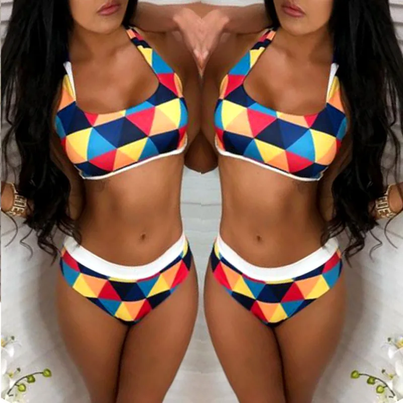 2019 Print Bikini Push Up Swimsuit Women's Swimming Suit High Waist Bikini Swimwear Women Brazilian Bikini Bikinis 2019 Mujer