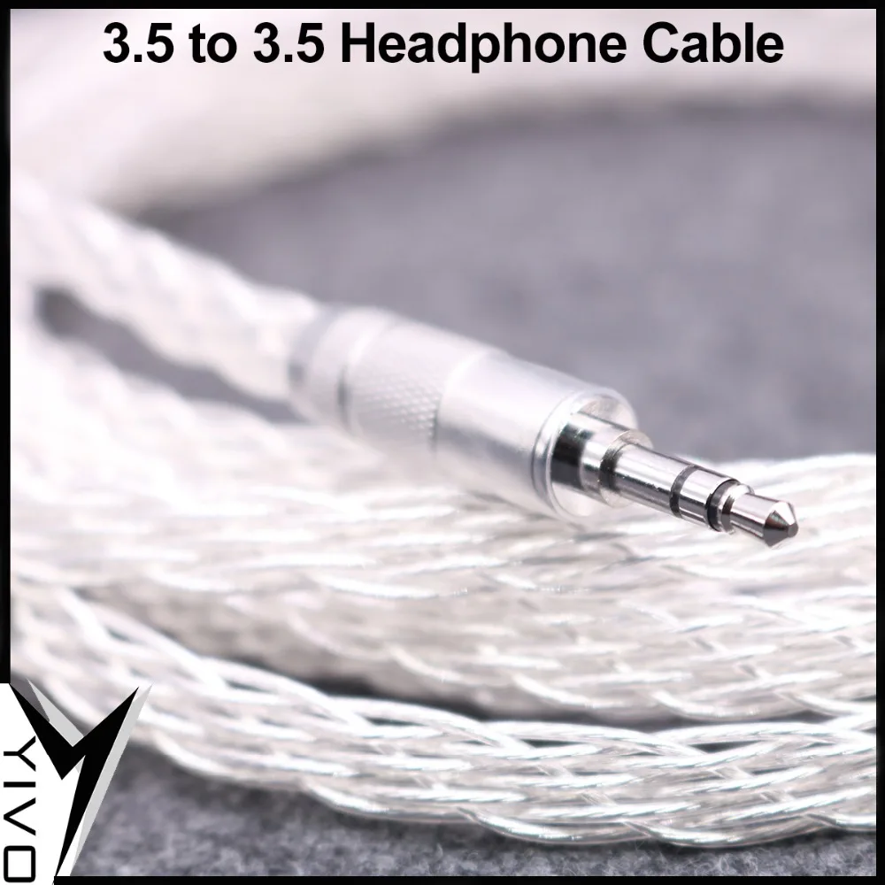 DIY HIFI 7N PCOCC Plating Silver Mixed conductor 90 Degrees 3 5 to 3 5 Headphone Connector Audio Earphone Cable