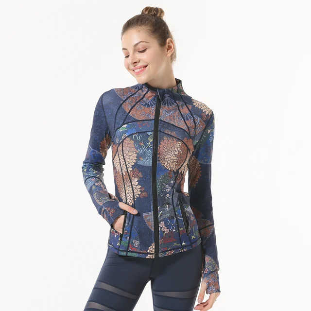 2018 New Spring Botanical Jacket Autumn Basic Jacket for Women Multicolor Collarless  Jackets and Coats Feminina