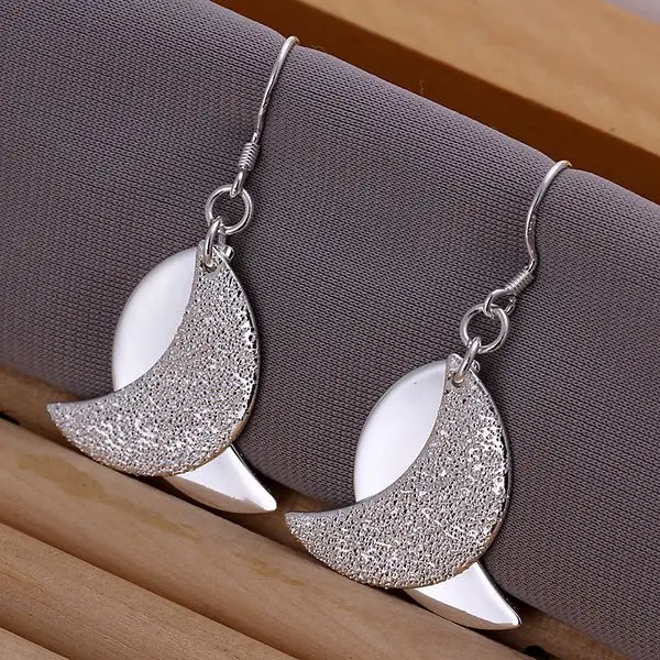 Wholesale High Quality Jewelry Silver plated Gloss Moon Earrings for Women best gift SMTE181 | Украшения и аксессуары
