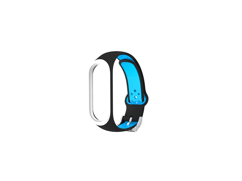 Для Xiaomi mi Band 4 ремешок Смарт аксессуары Замена водонепроницаемый двойной цвет силиконовый браслет для mi Band 4 NFC ремешок - Цвет: Black Blue