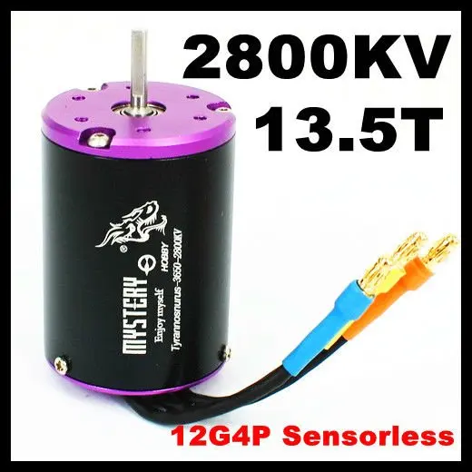 

Mystery Tyrannosaurus 12 Chase 4 Poles 13.5T 2800KV BL540 3650 Sensorless Brushless Motor For 1/10 1/12 RC Car