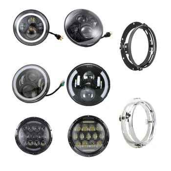 

7 inch Motorcycle Led Headlight Halo DRL For Harley Davidson Fat Bob Heritage Softail Slim Deluxe Switchback Road King