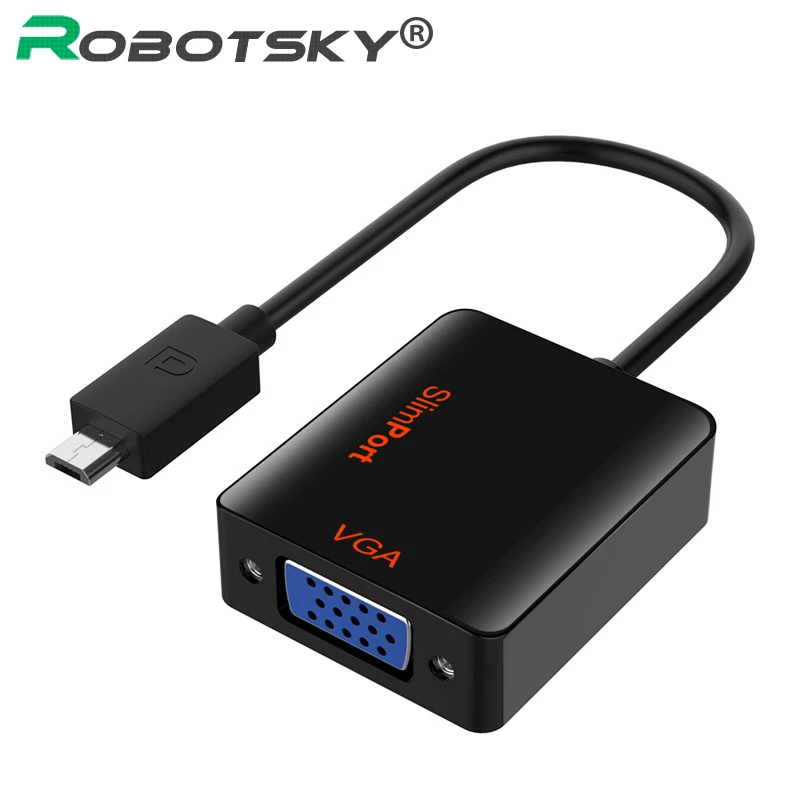 

1080P Micro USB to VGA Adapter Male to Female HDTV Converter Microusb Cable for Samsung LG Xiaomi Huawei
