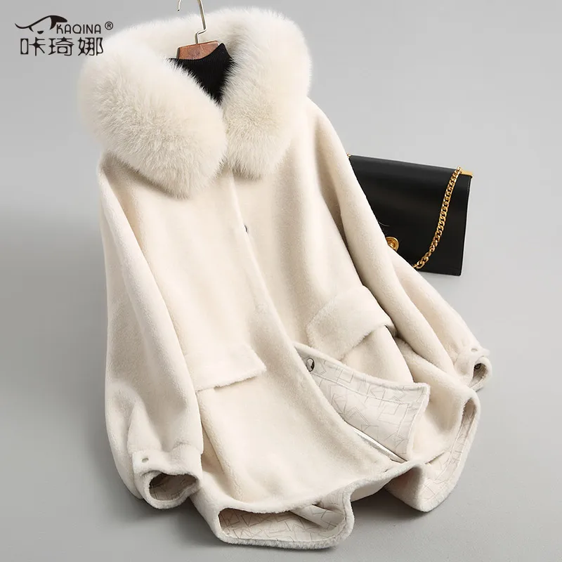 

Real Fur Coat 100% Wool Jacket Korean Fox Fur Hooded Autumn Winter Coat Women Clothes 2018 Suede Lining Abrigo Mujer 18053 ZT932