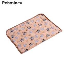 Petminru 40 x см 60 см 75 x см 50 см милые цветочные Pet Sleep теплые лапы печати собака коврик для котов щенок флис Мягкий Одеяло Кровати Pet коврики диваны