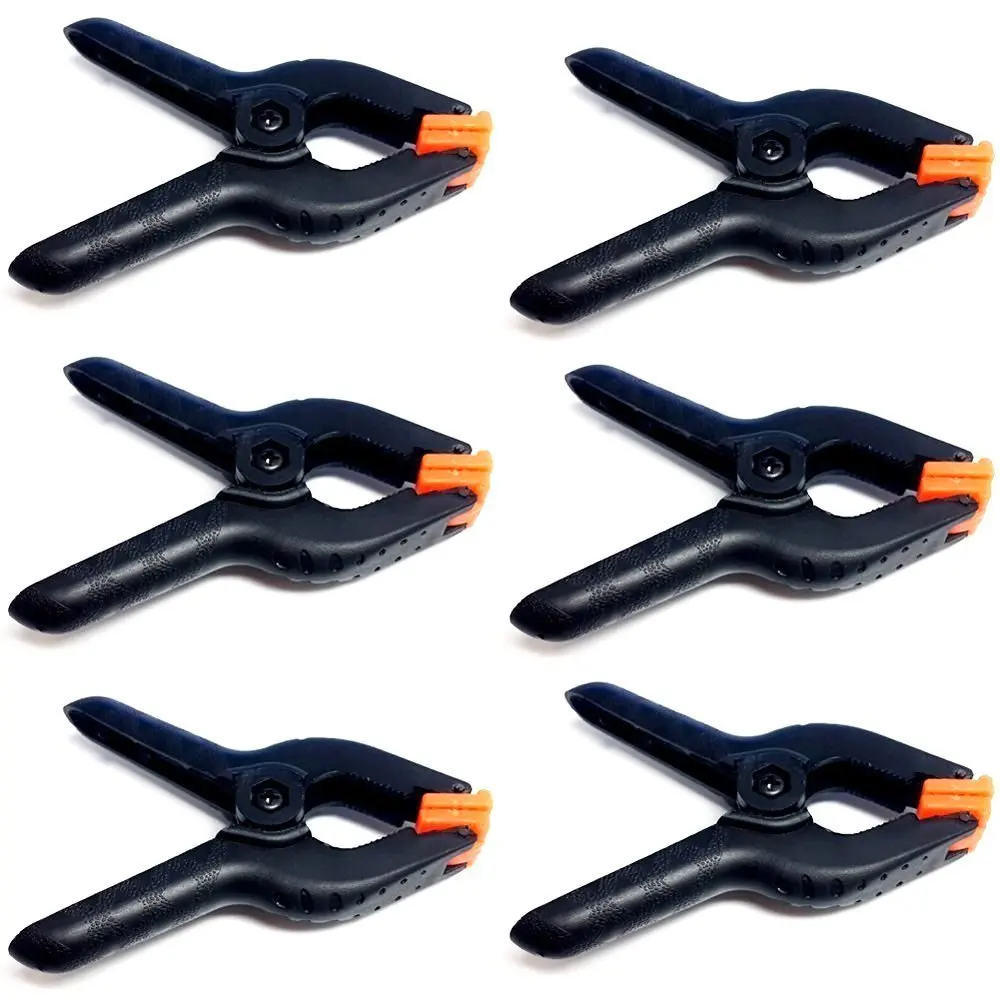 

10PCS 3.7 Inch 9cm Black Nylon Spring Clamps Set Plastic Muslin Clamp Wood Tools for Paper Photo Backdrop Background Woodworking