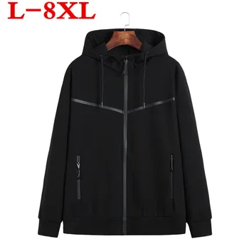 

Large size 8XL 7XL 6XL Men New Jacket Spring Autumn Fashion Hooded Jacket Hip Hop Windbreaker Men Thin Jacket Coat Outerwear