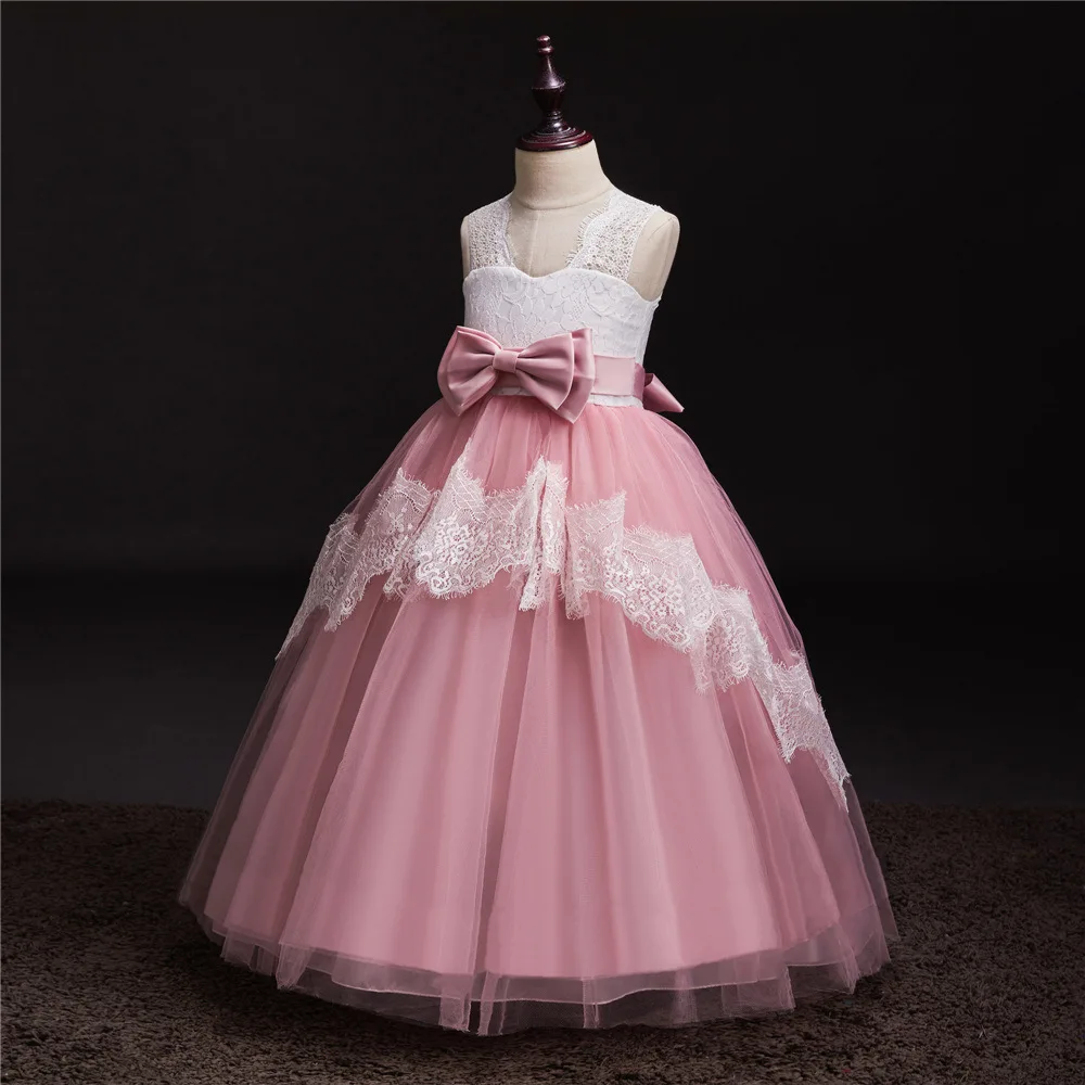 

4-12 Years Girls Lace Strap Ball Gown Pageant Dress