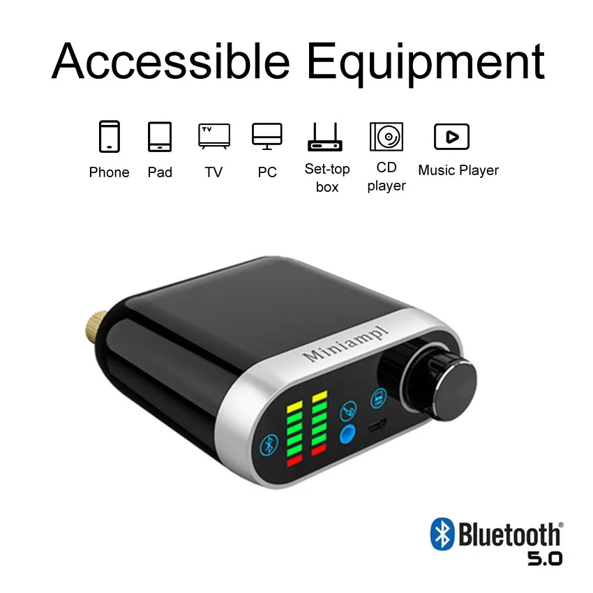 

Mini Class D Stereo Bluetooth 5.0 TPA3116 Digital Power Amplifier 3.5mm USB Input Hifi Audio Home AMP For Mobile Pad MP3 50W *2