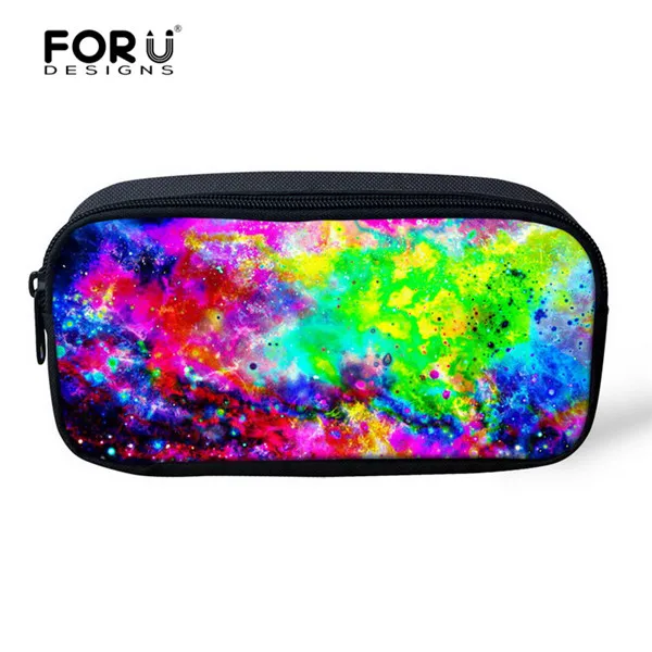 FORUDESIGNS, Космический, Галактический, Звездный косметический чехол s для девочек и мальчиков, пенал, школьные принадлежности для детей, студентов, чехол с ручкой - Цвет: C0166K