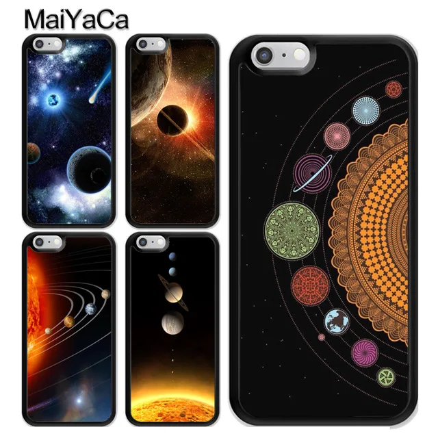 MaiYaCa Реалистичная солнечная система Planets для iPhone 4 SE 5C 5S 6S 7 8 Plus X XR XS MAX черный мягкий