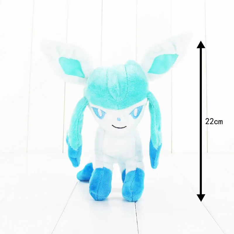 22 см 9 стиль Eevee плюшевые Umbreon Espeon Jolteon Vaporeon Flareon Glaceon Leafeon Sylveon плюшевые мягкие игрушки куклы - Цвет: Glaceon