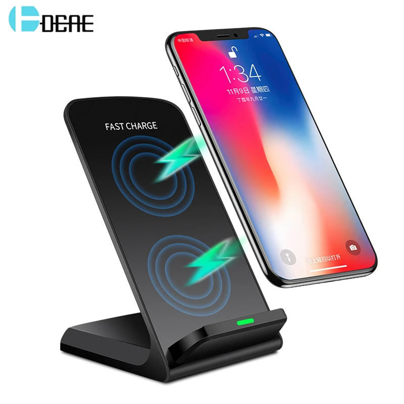DCAE 10W Qi Wireless Charger For Samsung S9 S8 Plus Fast Charging Holder For iPhone Xs Max X 8 Xiaomi mix 2s Phone Fast Charger