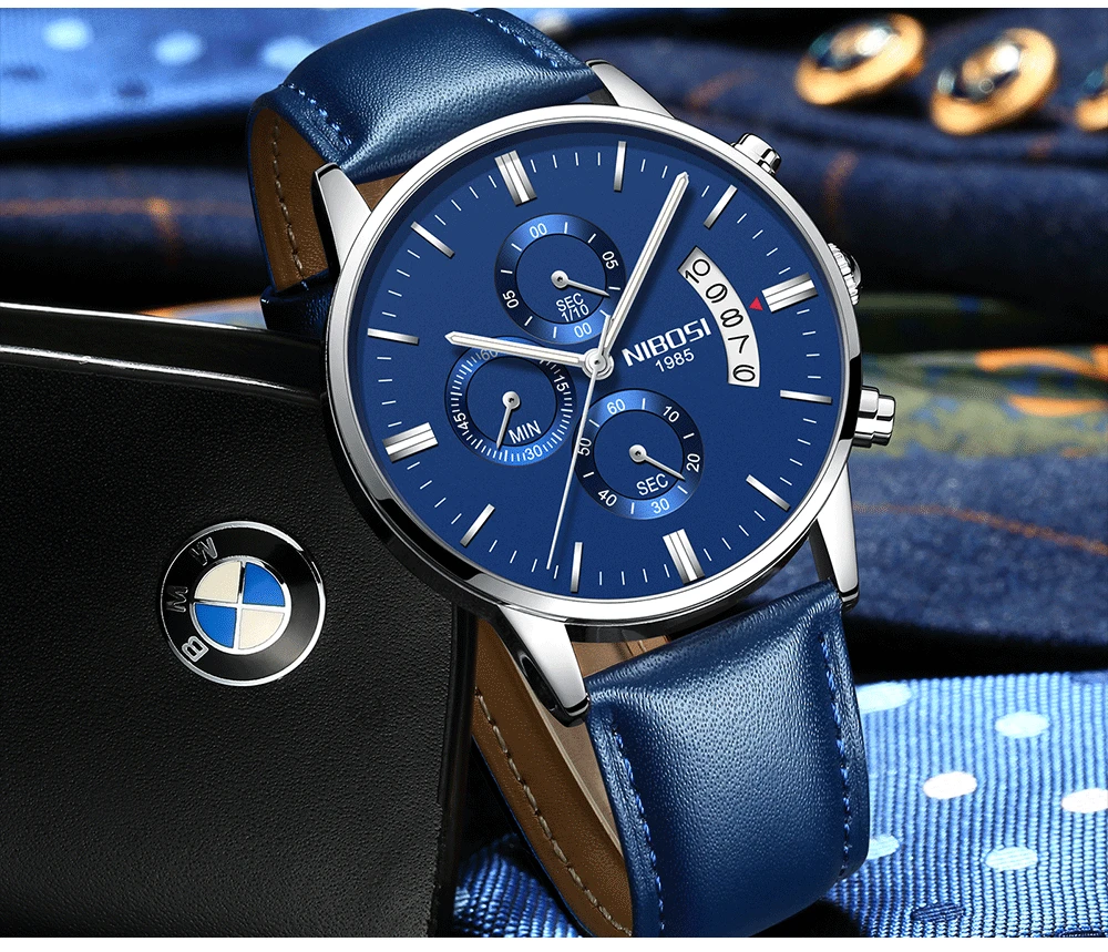 Relogio NIBOSI Watches Men Luxury Brand Wristwatches Fashionable Classic Men Watch Leather Strap Watches Waterproof Montre Homme (10)