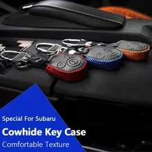 Стайлинга автомобилей Кожа 3 кнопки Автомобиль Smart Remote Key Holder Обложка для SUBARU Forester Legacy Outback XV Авто аксессуары ключ чехол