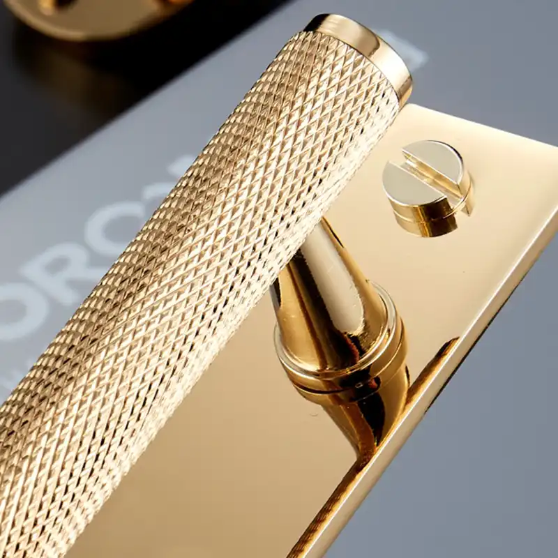 Gold Knurled Textured Modern Kitchen Cabinet Knobs And Handles