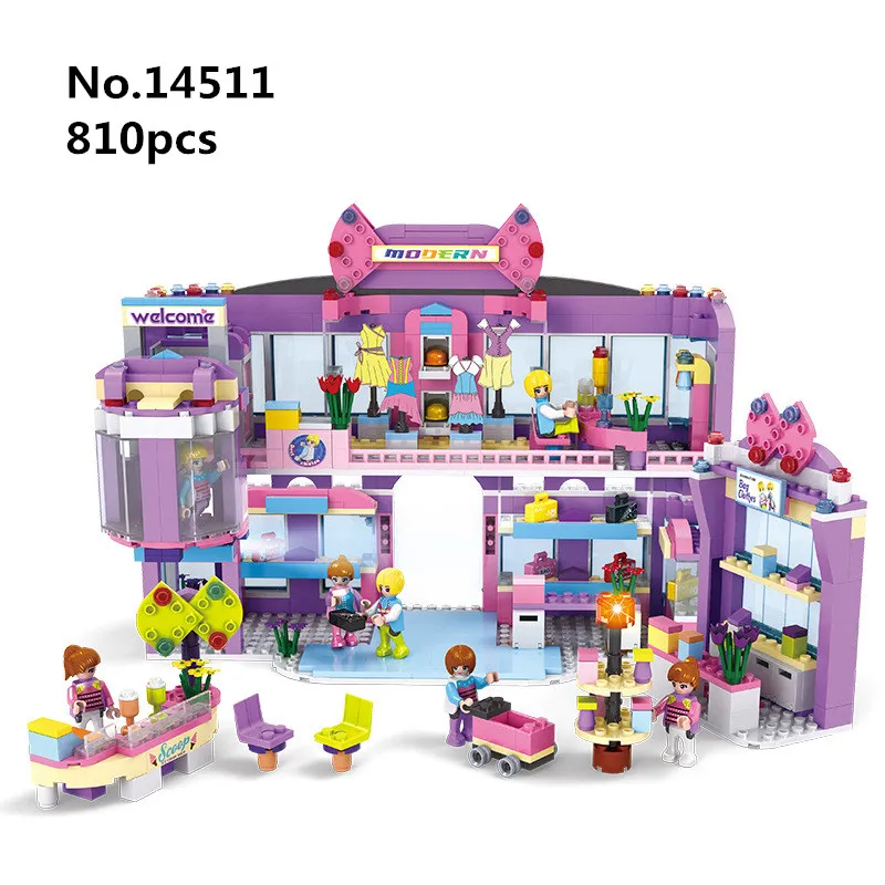 

810pcs 14511 Diy Girls Dream Mall Supermarket Legoingly Building Blocks Kits For Children Kids Baby Education Gifts Bricks Toys